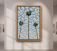 Palm Tree Canvas Wall Art, Coastal Oil Painting Print, California Palm Trees Art, Tropical Beach House Wall Decor