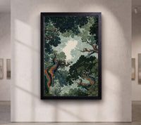 Rainbow Forest Wall Art, Colorful Tree Canopy Print