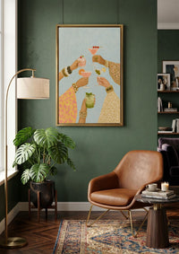 Cocktail Party Wall Art, Colorful Cheers Print, Girls Night Bar Decor