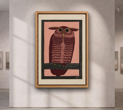 Horned Owl, Pink by Samuel Jessurun de Mesquita canvas wall art