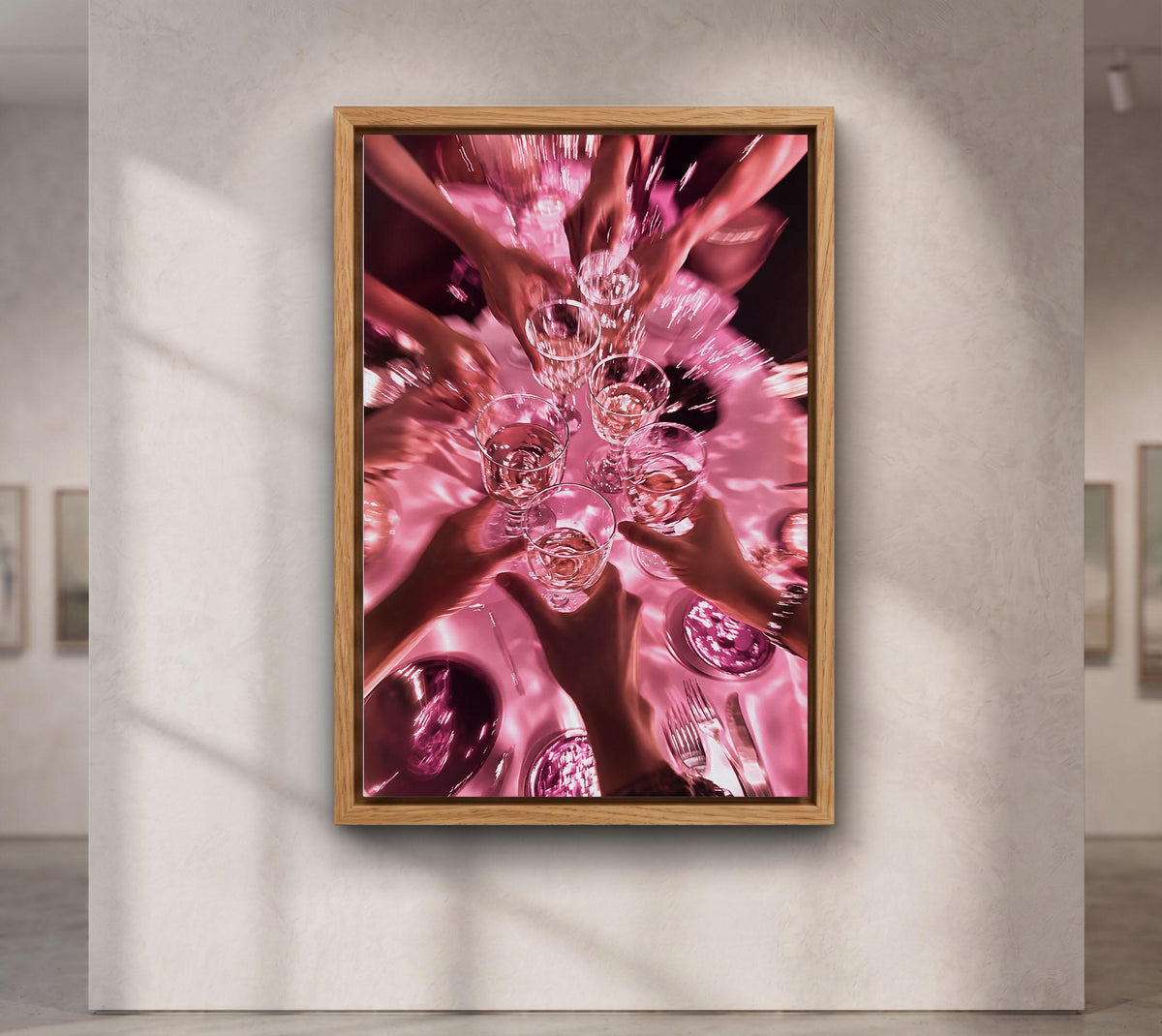 Pink Cheers Print , Cheers Bar Cart Art ,Girls Night Party Canvas, Cocktail Cheers Wall Art, Cheers Poster, Champagne Toast Print