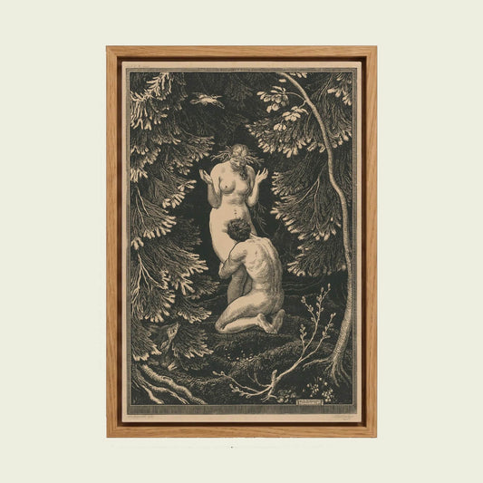 In Paradise by Max Švabinský canvas wall art in a floating oak frame