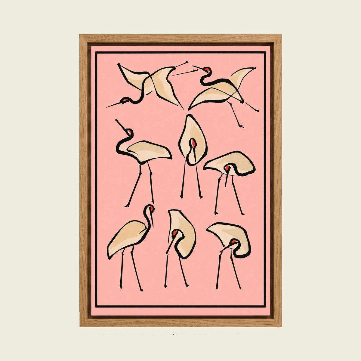 Feed Floating Oak Japanese Bird Wall Art, Katsushika Hokusai Crane Art Print, Japanese Bird Wall Art,Asian Nature Poster