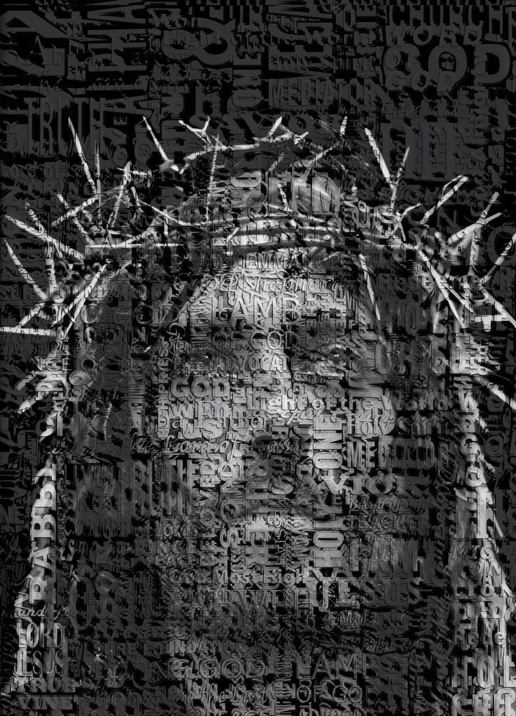 Jesus Christ Typography Portrait Canvas Wall Art