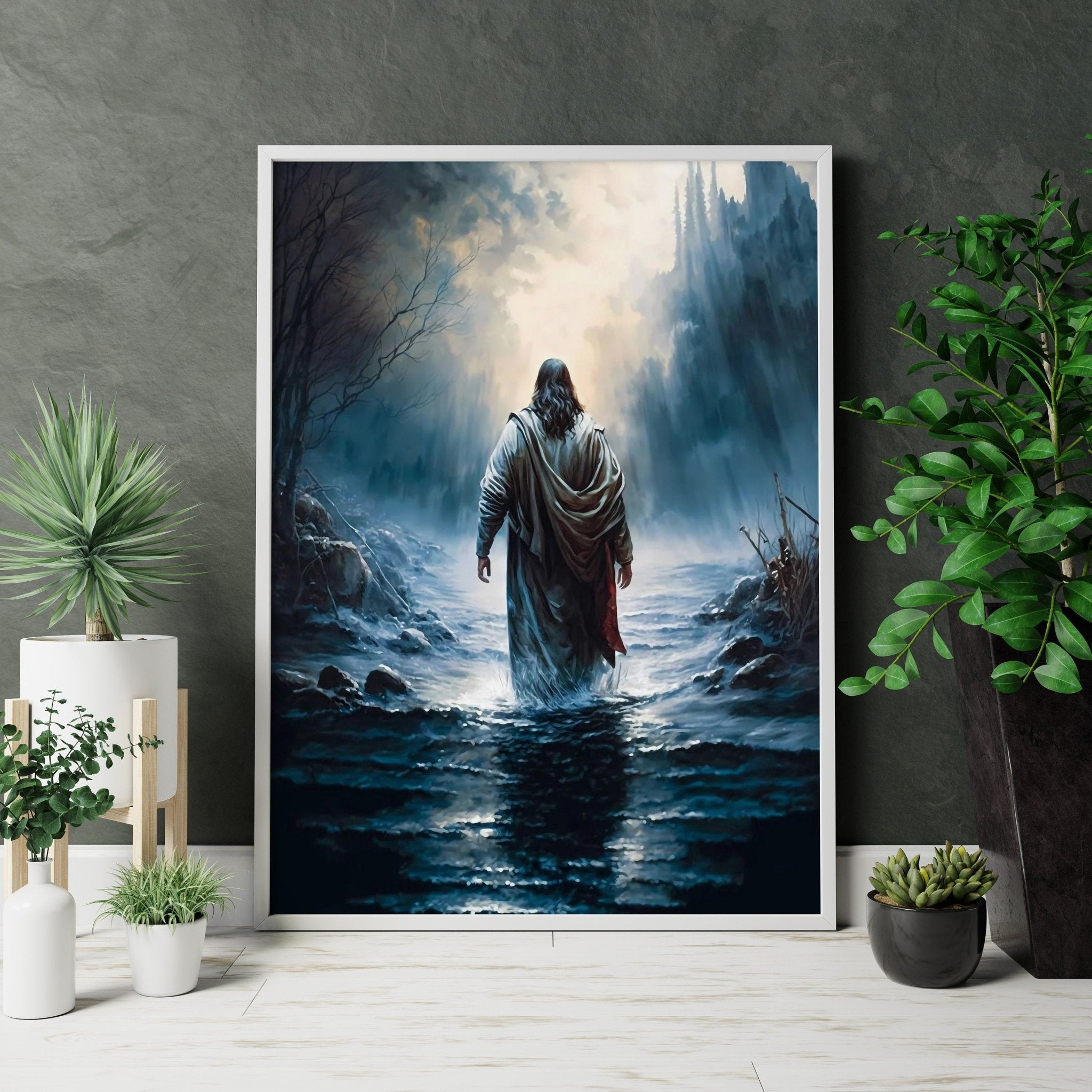 Jesus Walking On Water Canvas Poster - Canvasworkshop