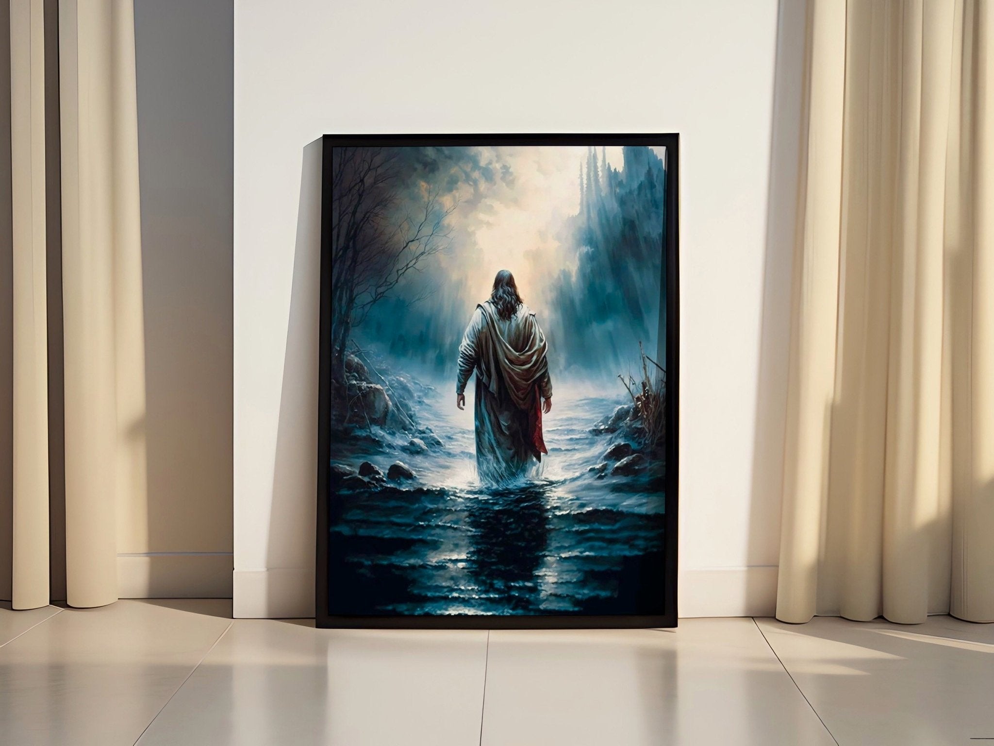 Jesus Walking On Water Canvas Poster - Canvasworkshop