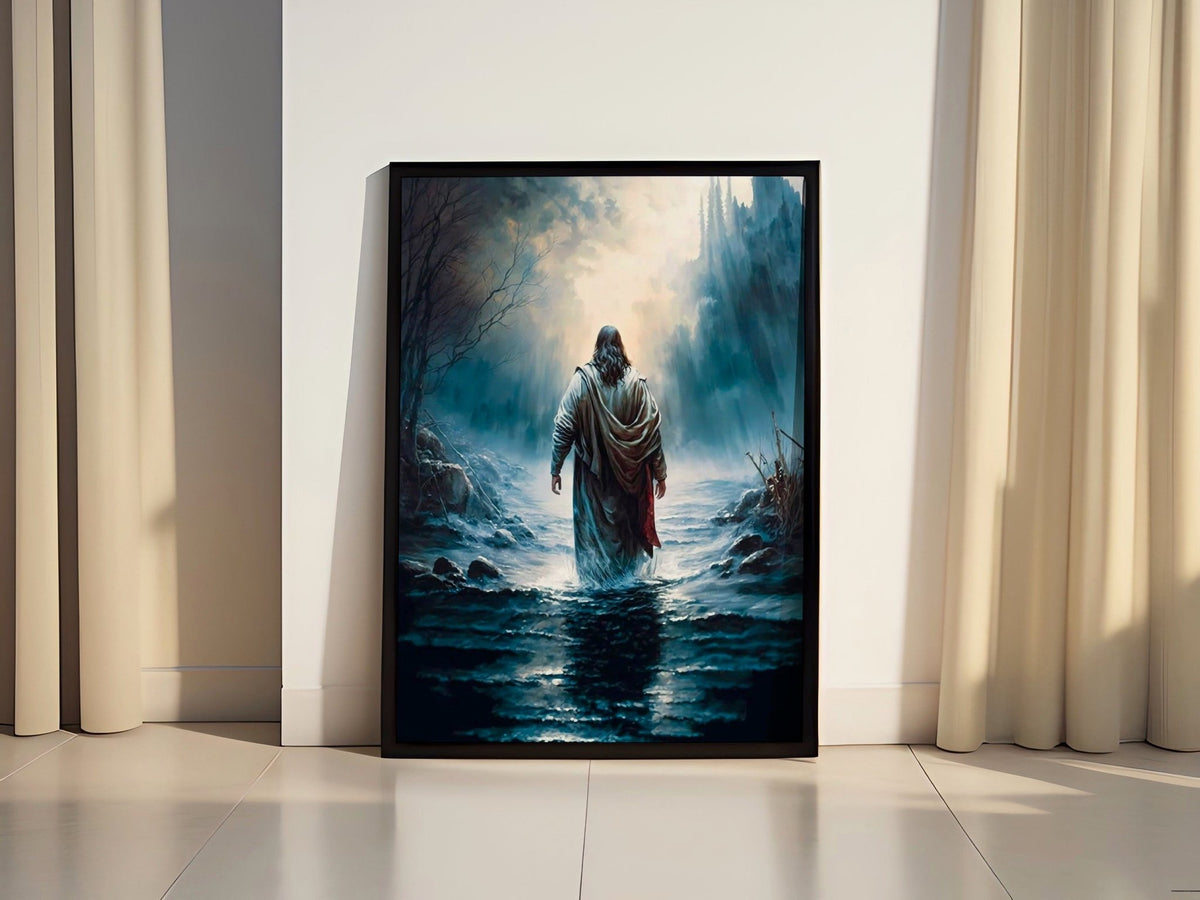 Jesus Walking On Water Canvas Poster - Canvasworkshop