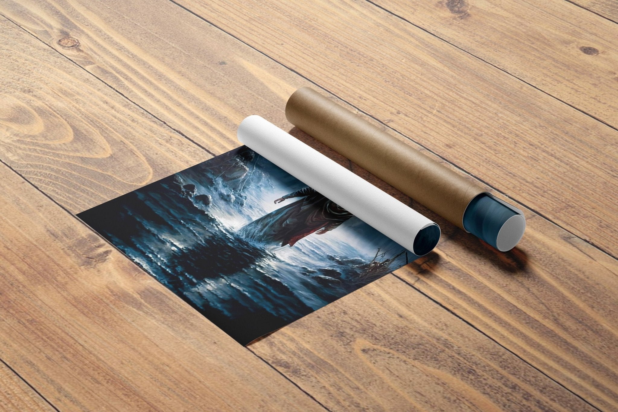 Jesus Walking On Water Canvas Poster - Canvasworkshop