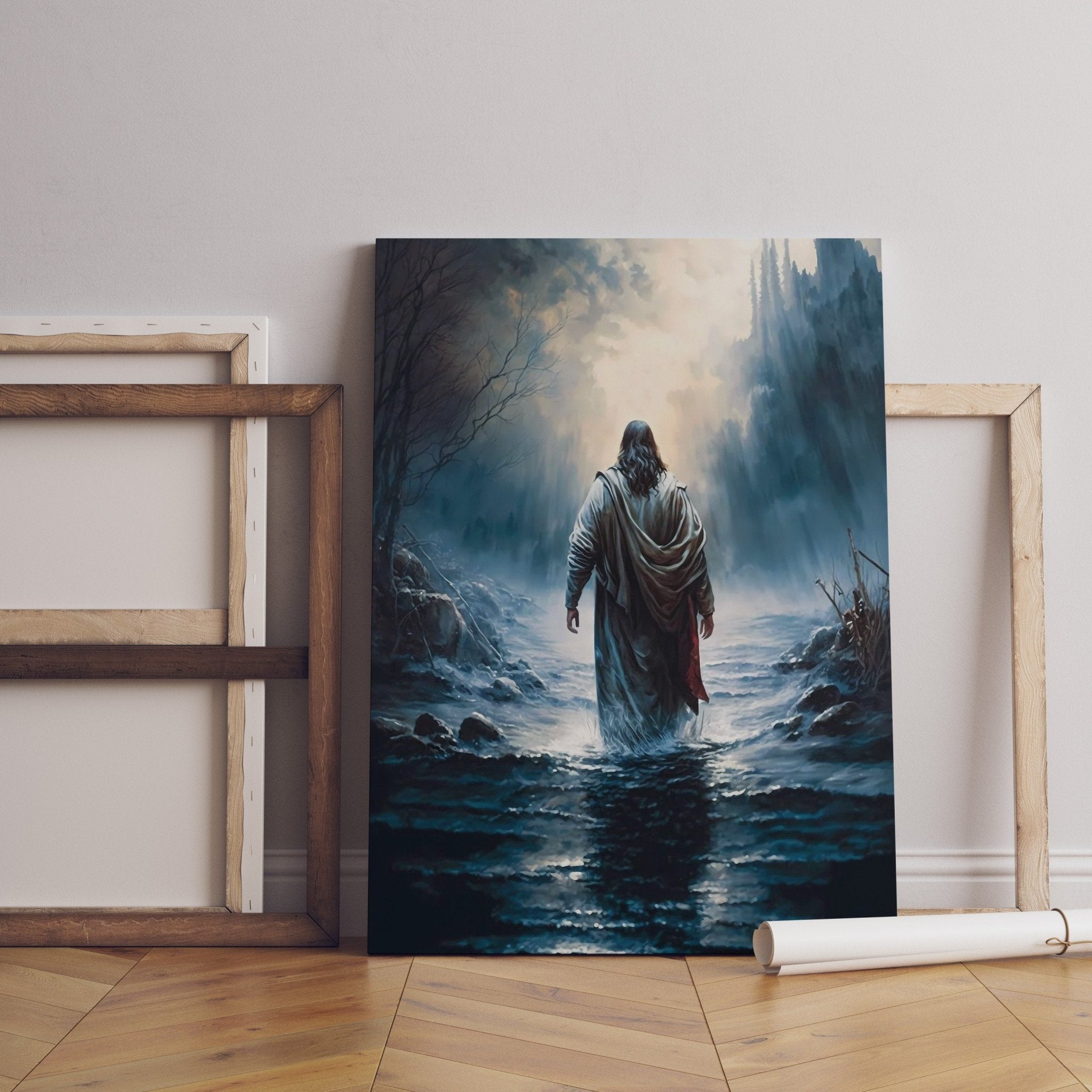 Jesus Walking On Water Canvas Poster - Canvasworkshop