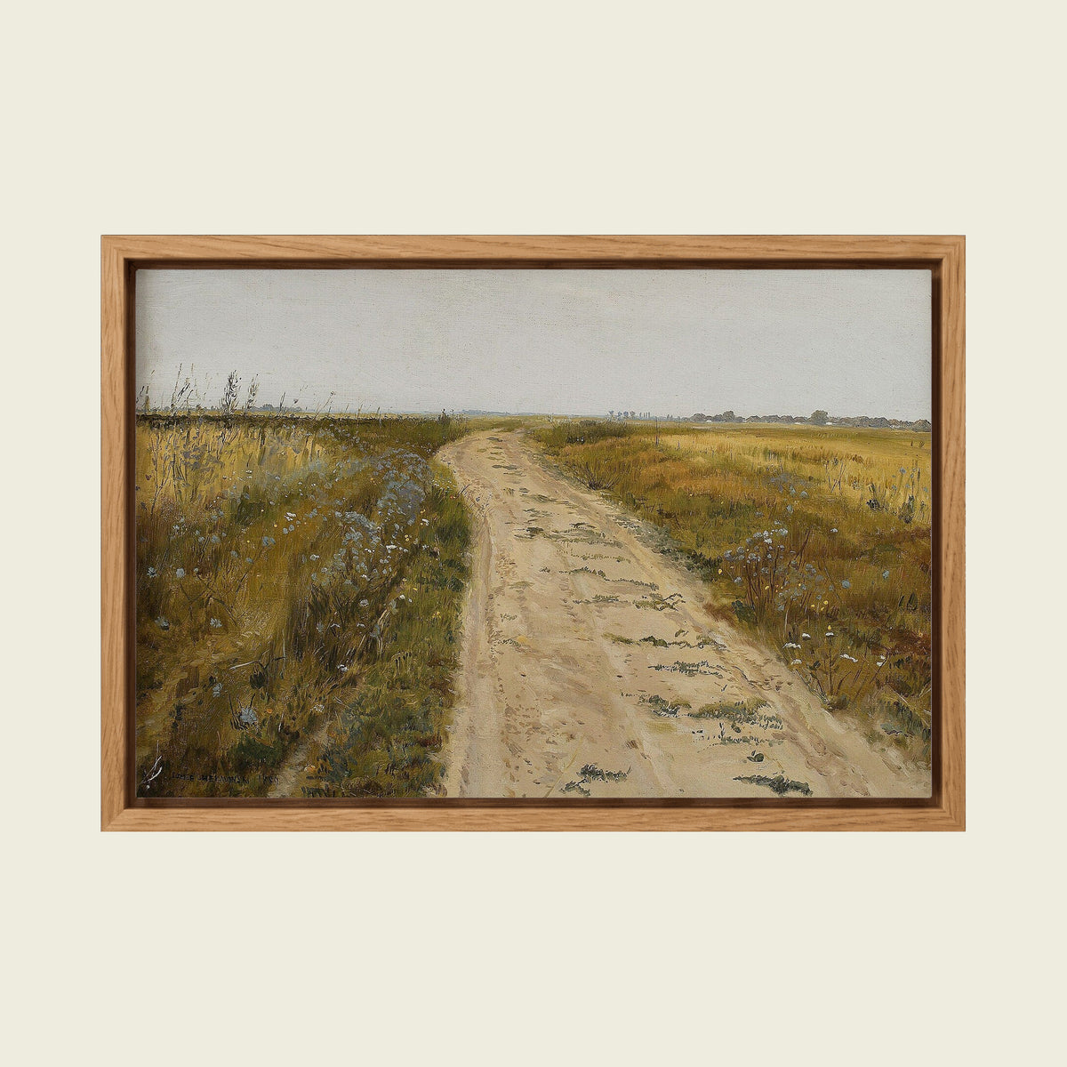 Feed Floating Oak Józef Chełmoński Country Dirt Road Canvas Wall Art - Vintage Countryside Landscape Print