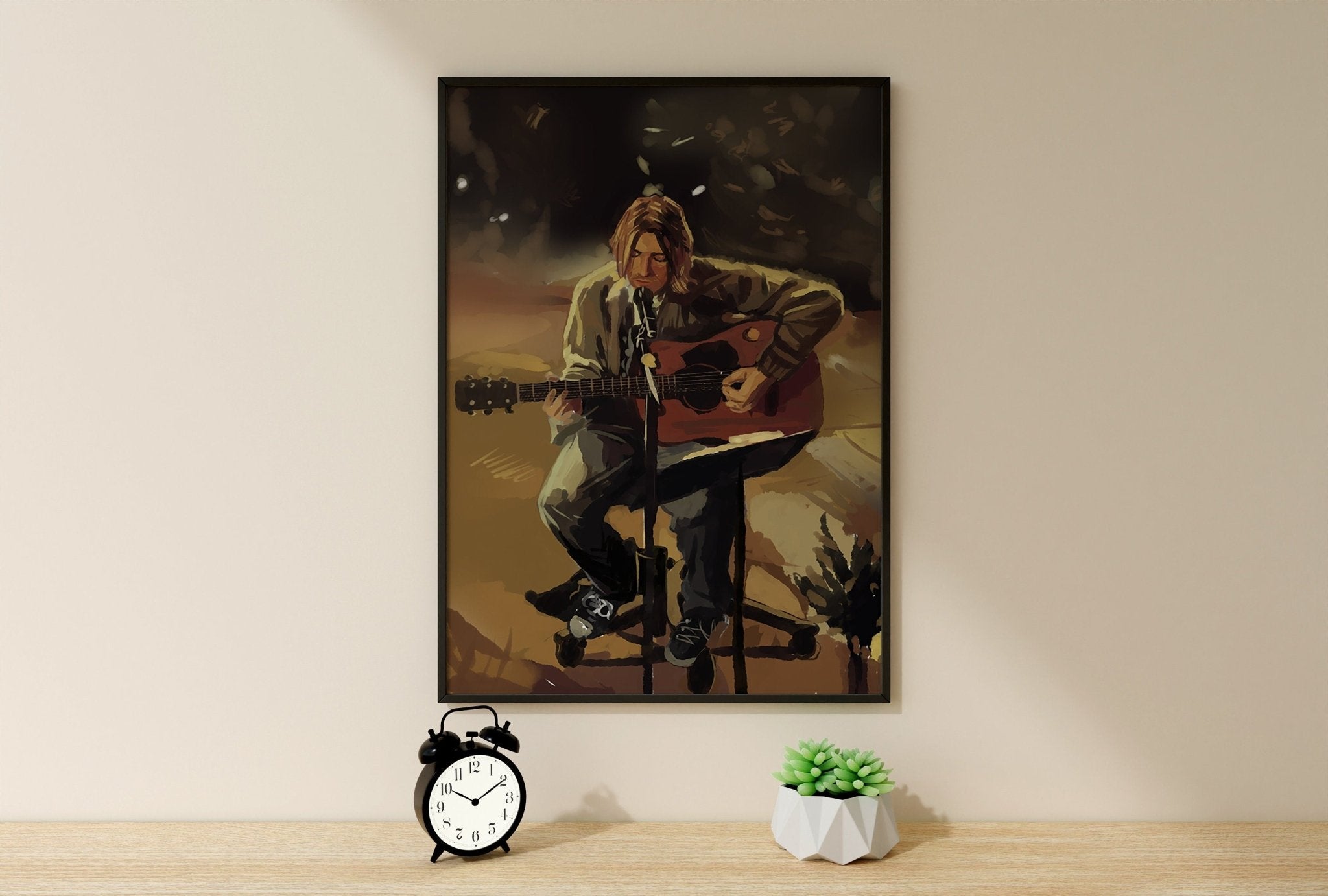 Kurt Cobain Wall Art, Kurt Cobain Canvas, Musician Canvas, Music, Christmas Gift, Wall Decor, Room Decor, Home Decoration, Framed Canvas - Canvasworkshop