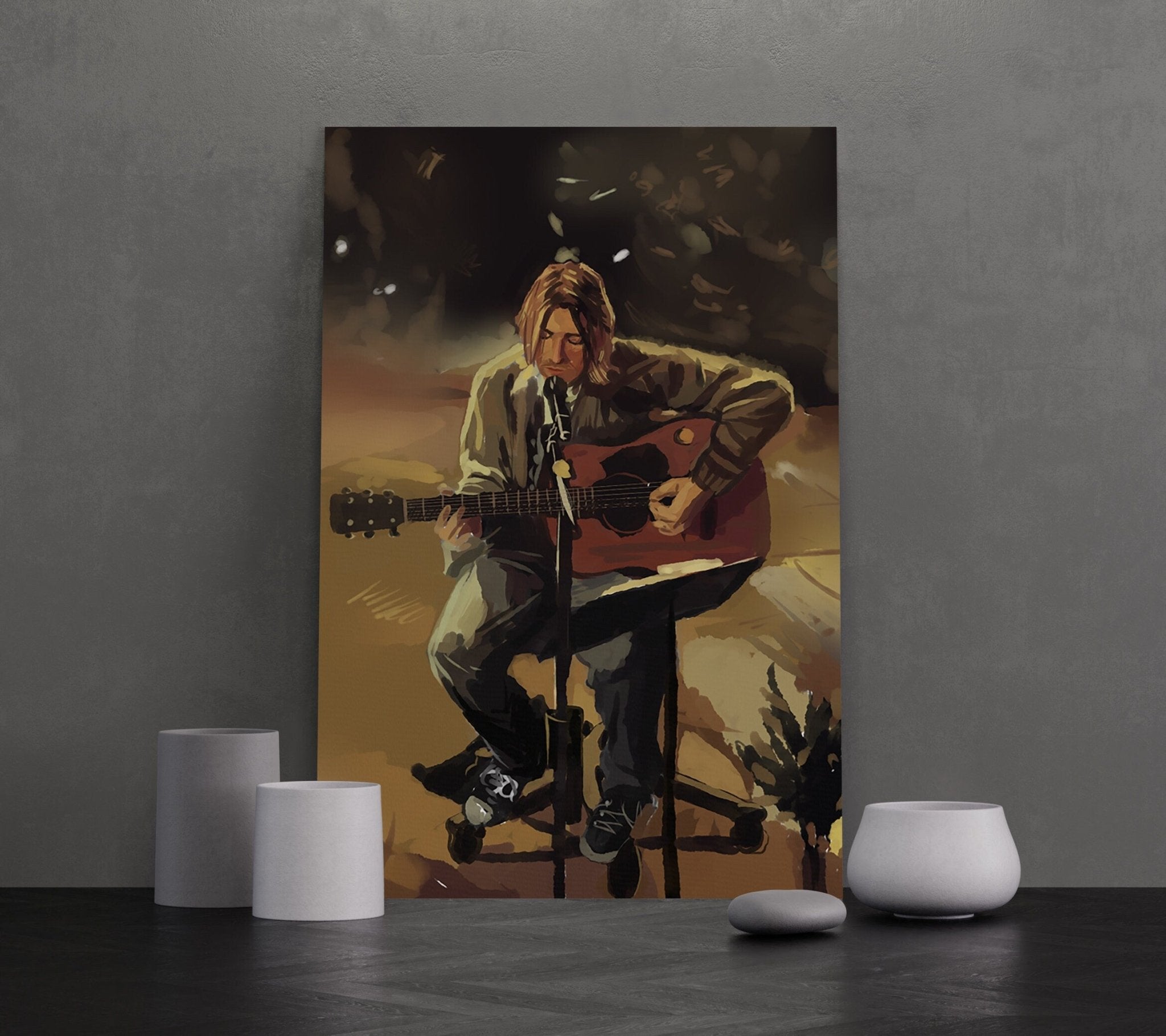 Kurt Cobain Wall Art, Kurt Cobain Canvas, Musician Canvas, Music, Christmas Gift, Wall Decor, Room Decor, Home Decoration, Framed Canvas - Canvasworkshop