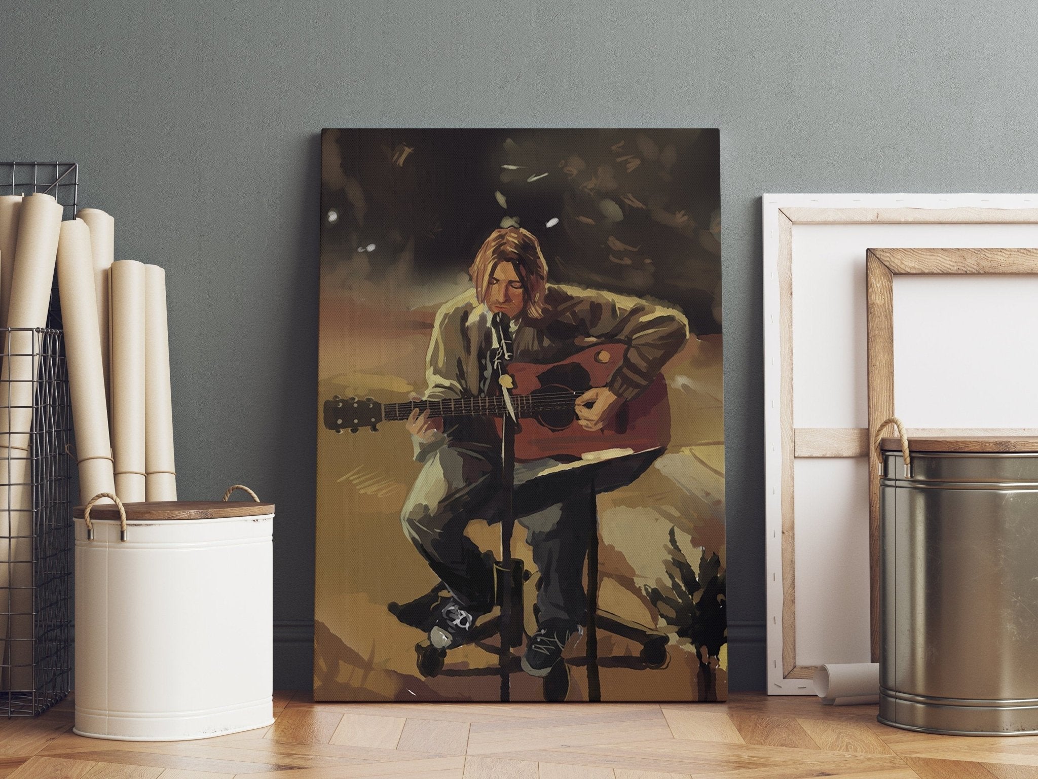 Kurt Cobain Wall Art, Kurt Cobain Canvas, Musician Canvas, Music, Christmas Gift, Wall Decor, Room Decor, Home Decoration, Framed Canvas - Canvasworkshop