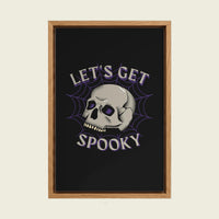 Let's Get Spooky canvas wall art in a floating oak frame