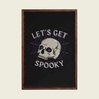 Let's Get Spooky canvas wall art in a floating walnut frame