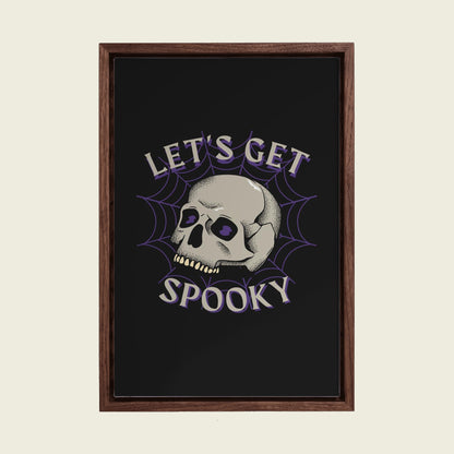 Let's Get Spooky canvas wall art in a floating walnut frame