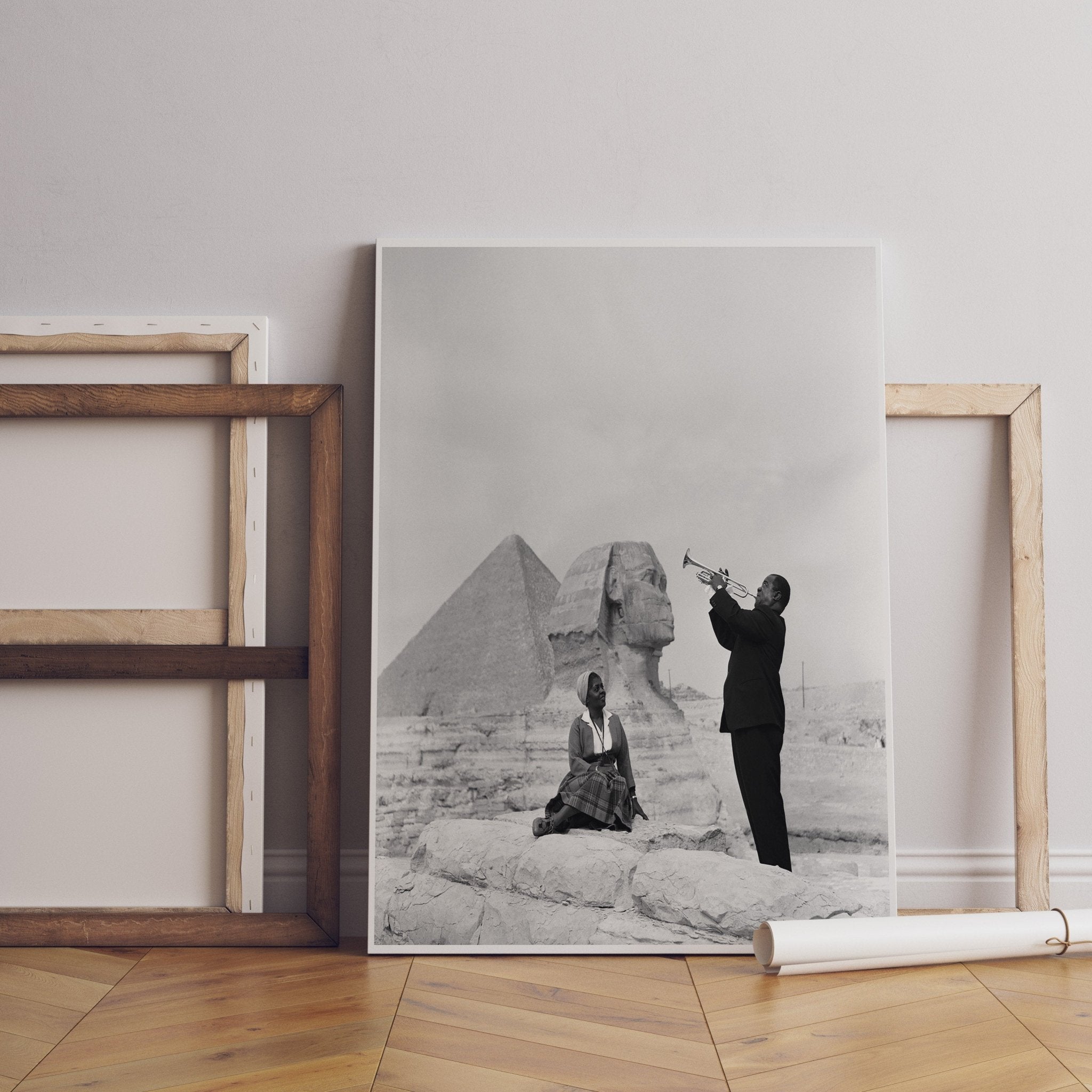 Louis Armstrong Plays Trumpet at the Egyptian Canvas Poster - Canvasworkshop