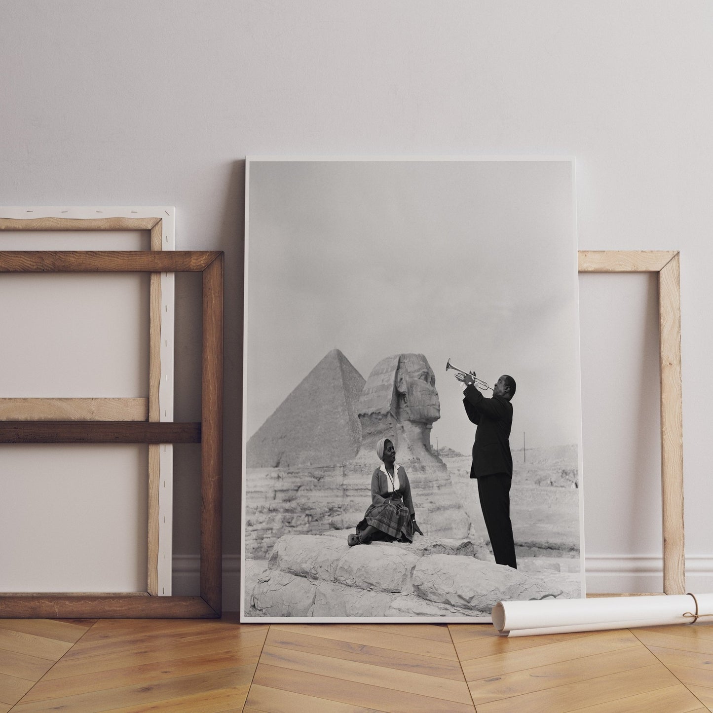 Louis Armstrong Plays Trumpet at the Egyptian Canvas Poster - Canvasworkshop