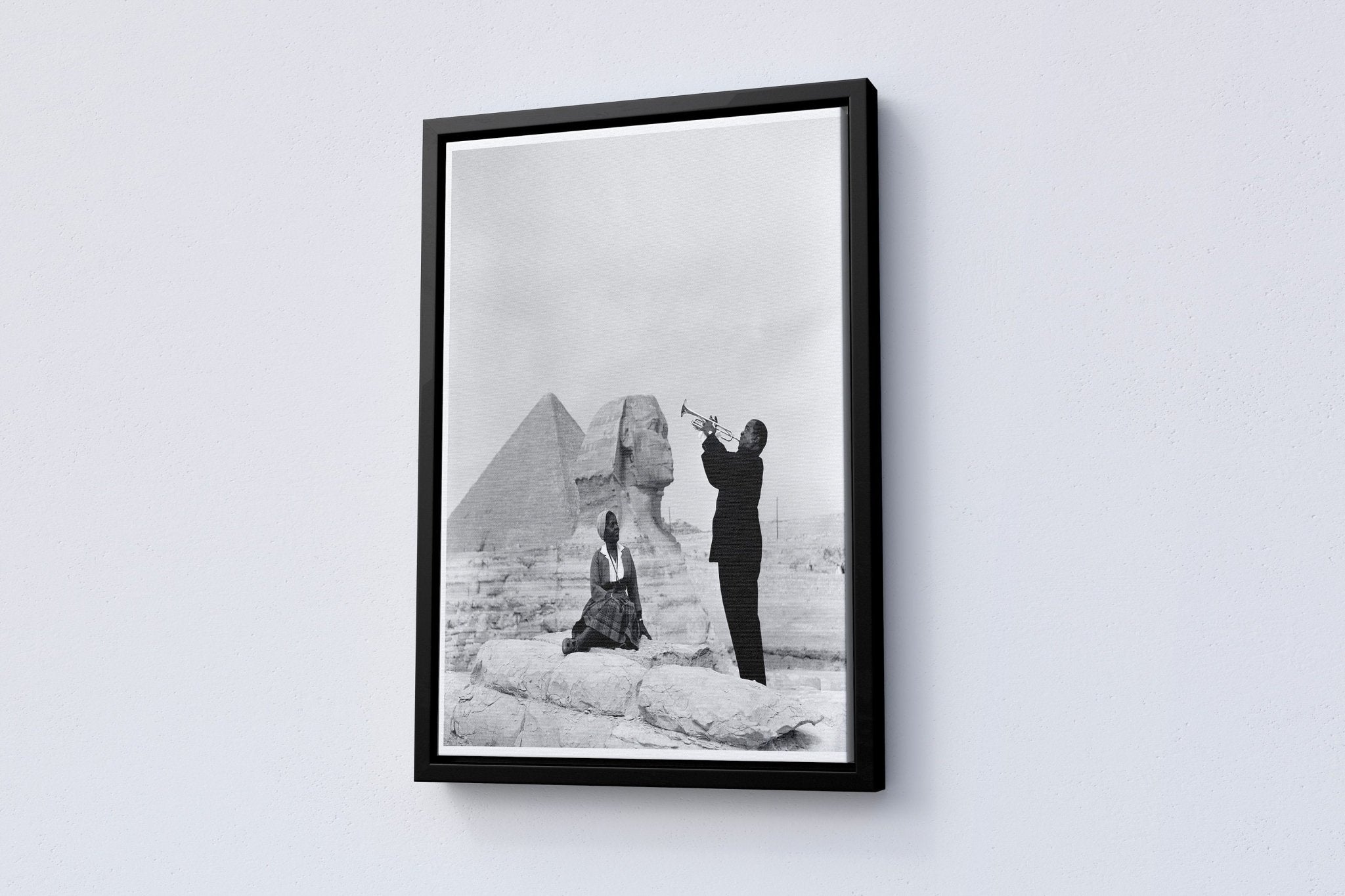 Louis Armstrong Plays Trumpet at the Egyptian Canvas Poster - Canvasworkshop
