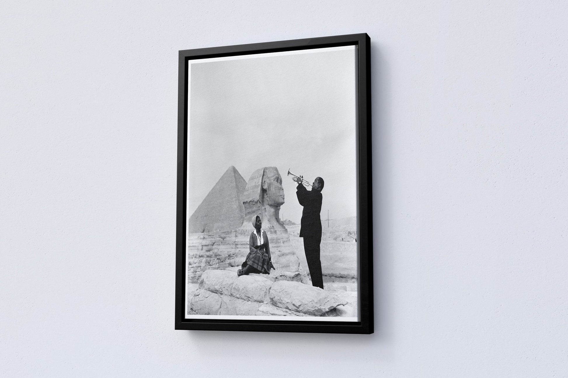 Louis Armstrong Plays Trumpet at the Egyptian Canvas Poster - Canvasworkshop