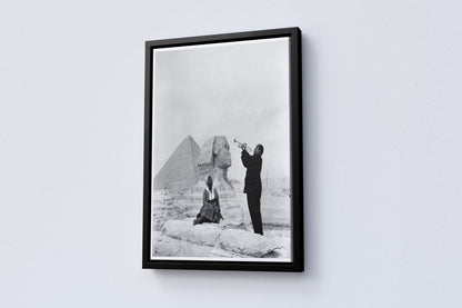 Louis Armstrong Plays Trumpet at the Egyptian Canvas Poster - Canvasworkshop