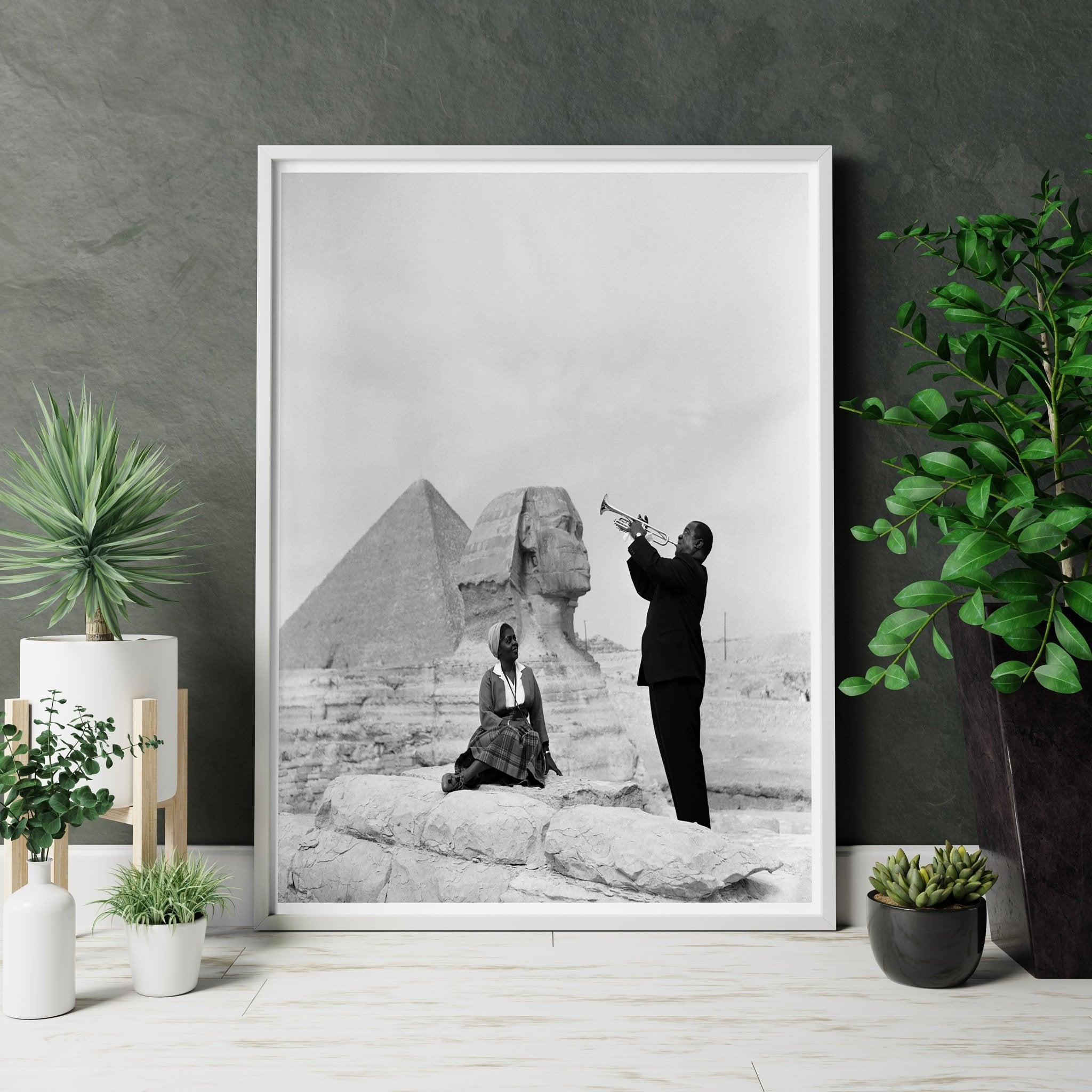 Louis Armstrong Plays Trumpet at the Egyptian Canvas Poster - Canvasworkshop