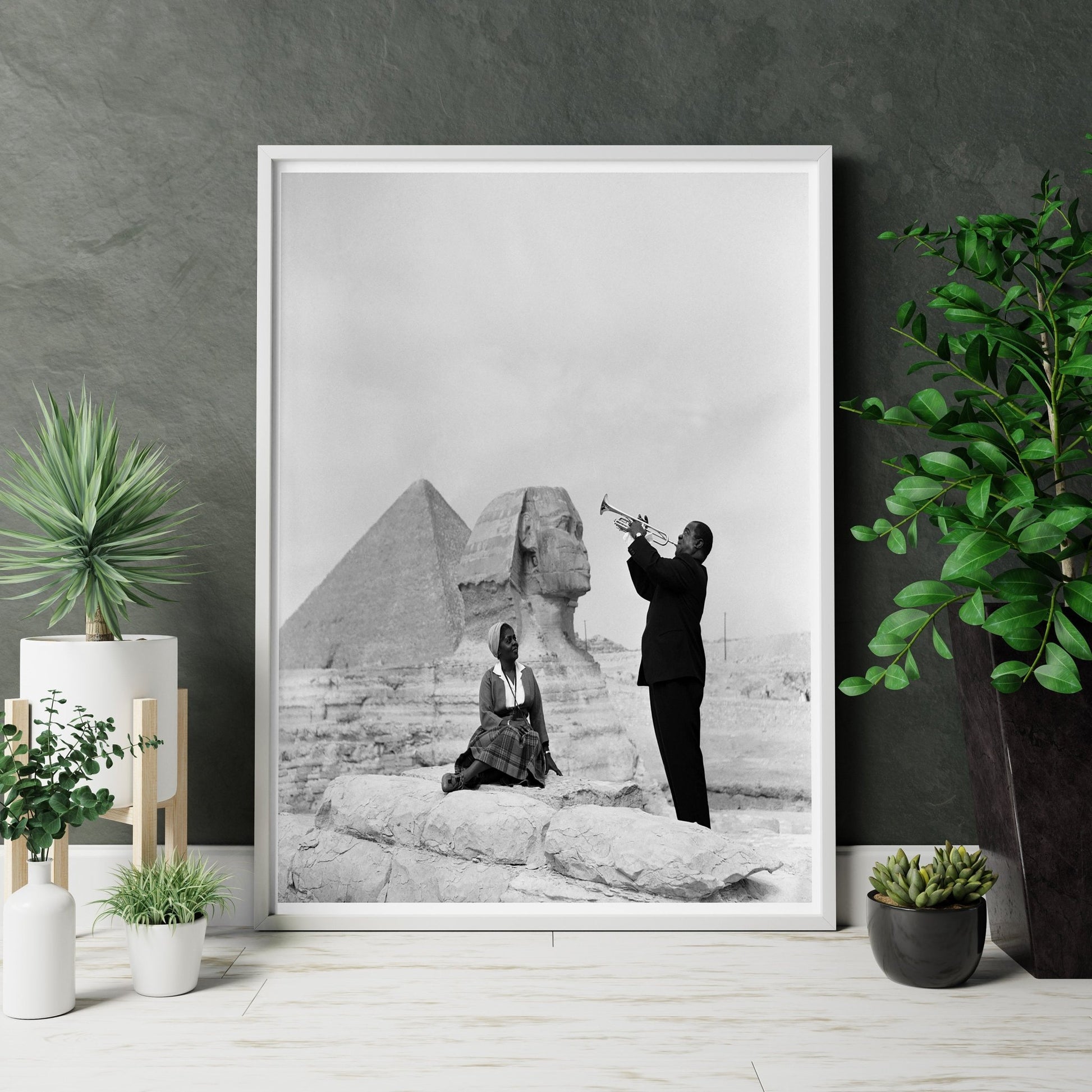 Louis Armstrong Plays Trumpet at the Egyptian Canvas Poster - Canvasworkshop