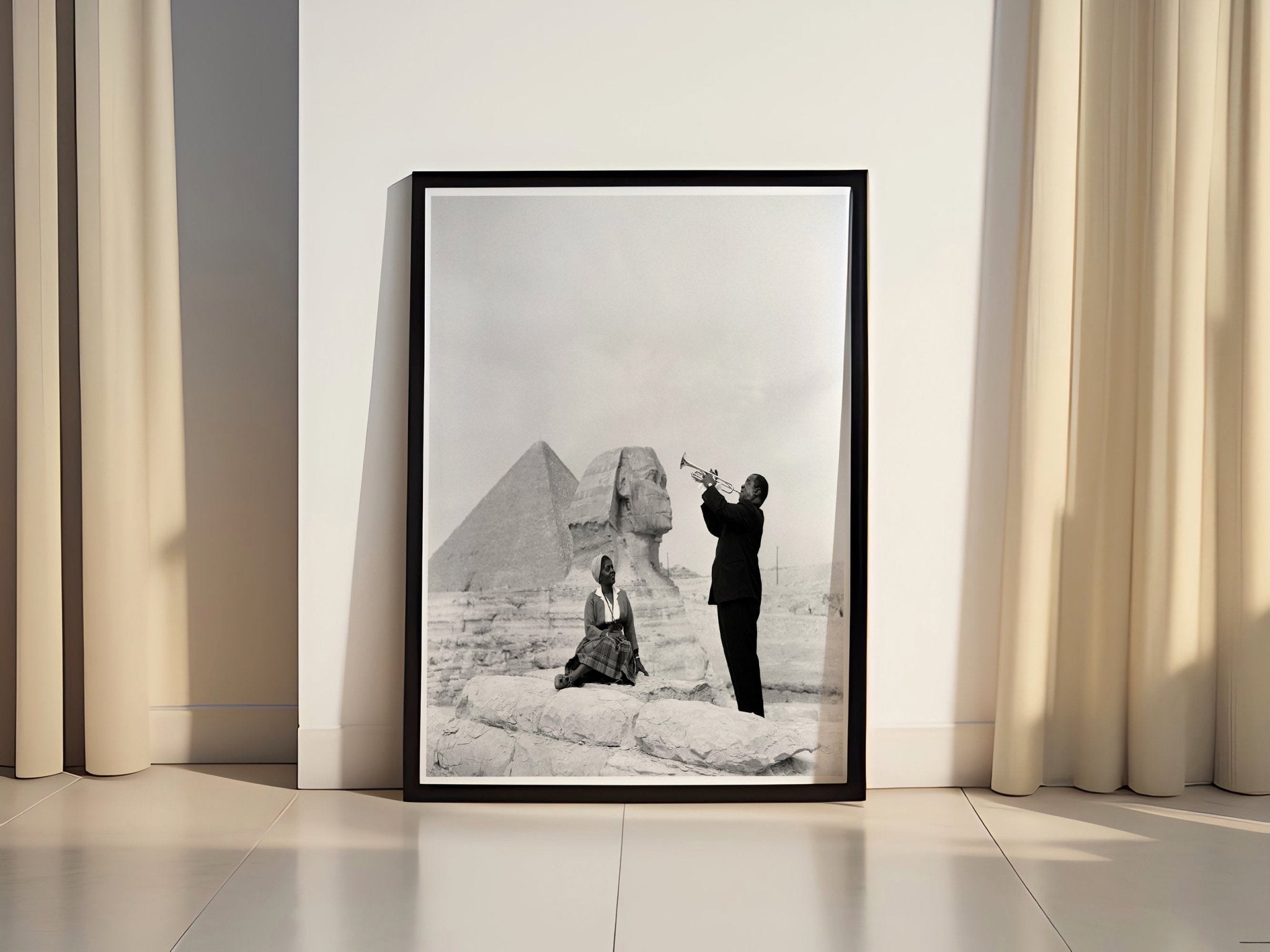 Louis Armstrong Plays Trumpet at the Egyptian Canvas Poster - Canvasworkshop