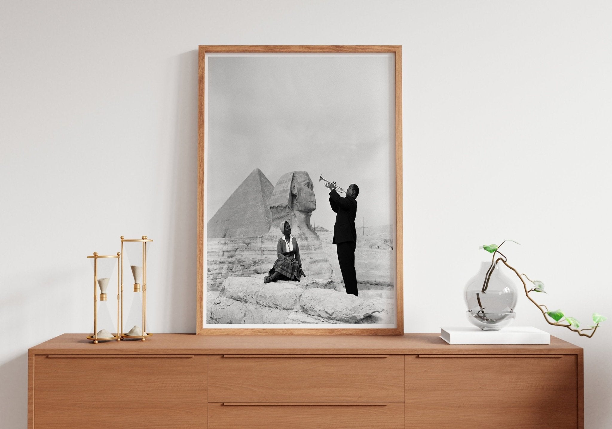 Louis Armstrong Plays Trumpet at the Egyptian Canvas Poster - Canvasworkshop