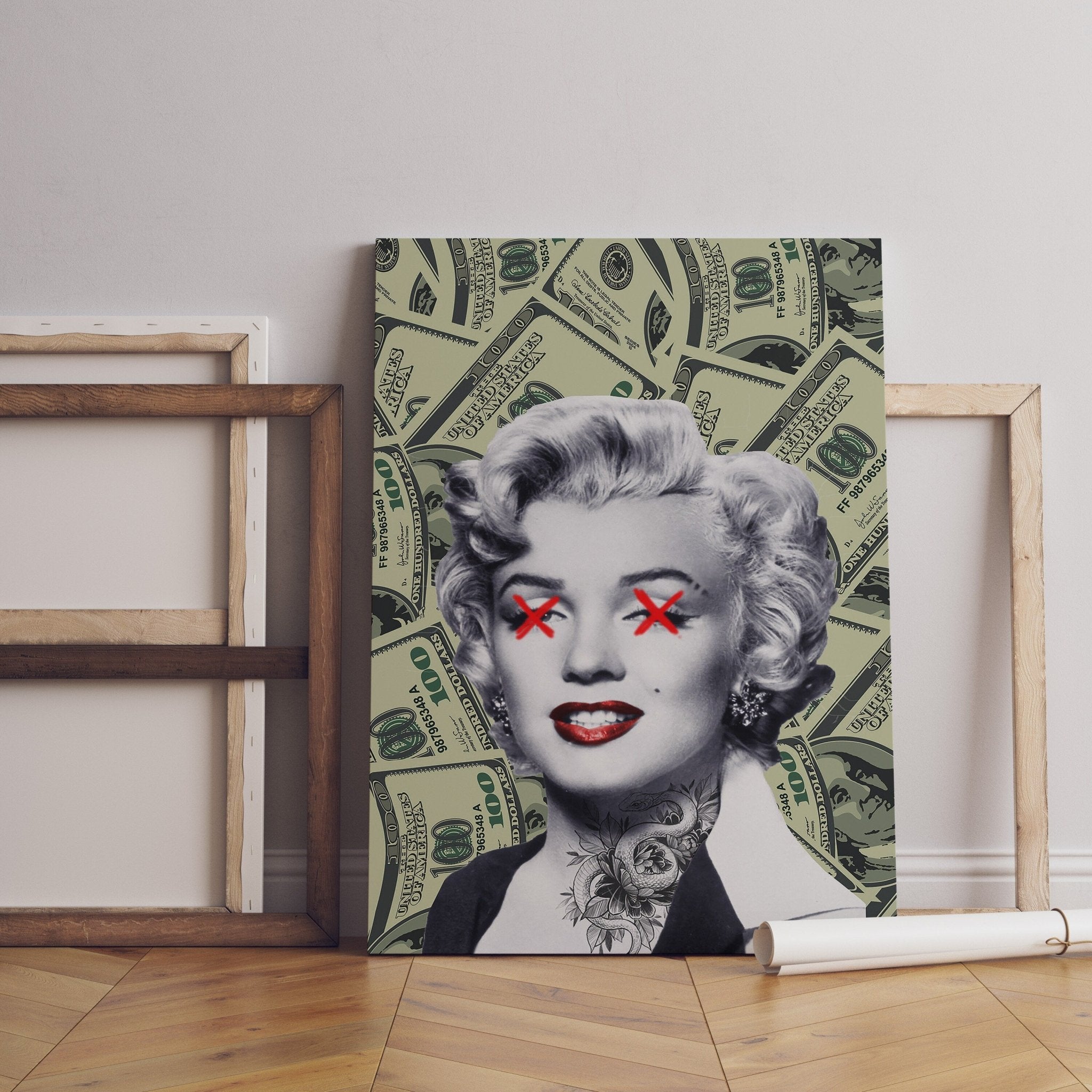 Marilyn Monroe Dollar Manifest Canvas Poster - Canvasworkshop