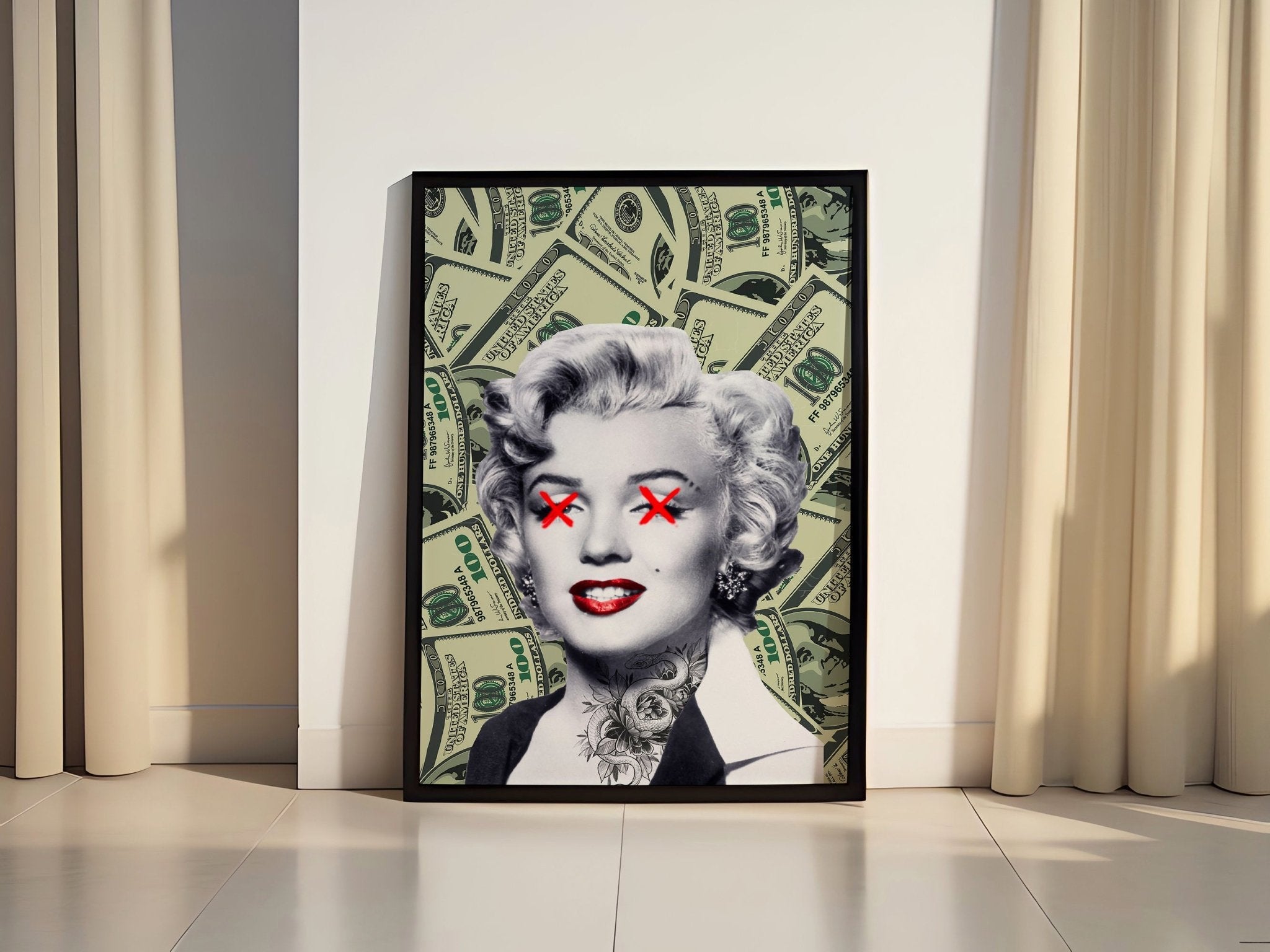 Marilyn Monroe Dollar Manifest Canvas Poster - Canvasworkshop
