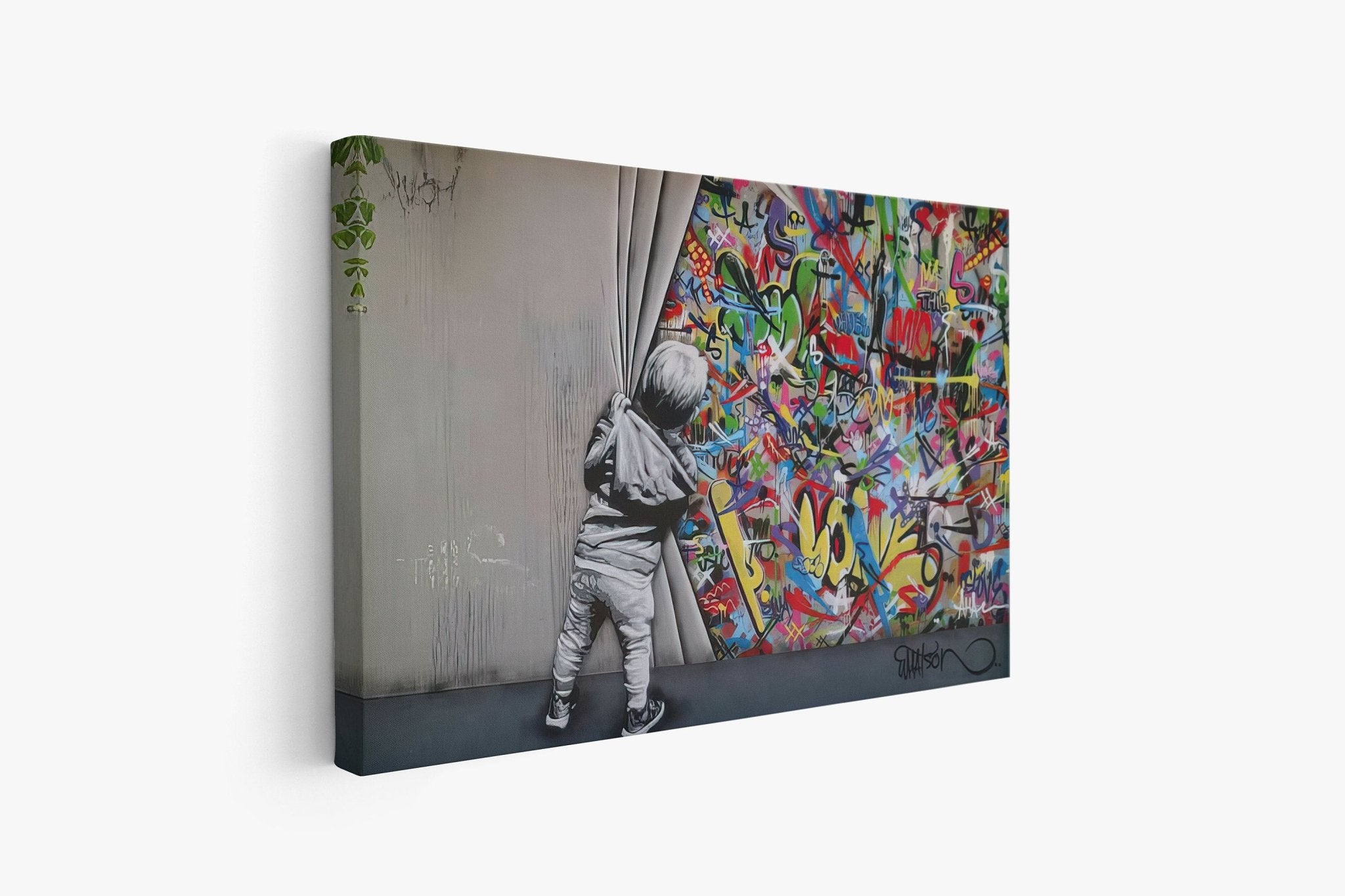 Martin Whatson Behind The Curtain Canvas Wall Art - Canvasworkshop