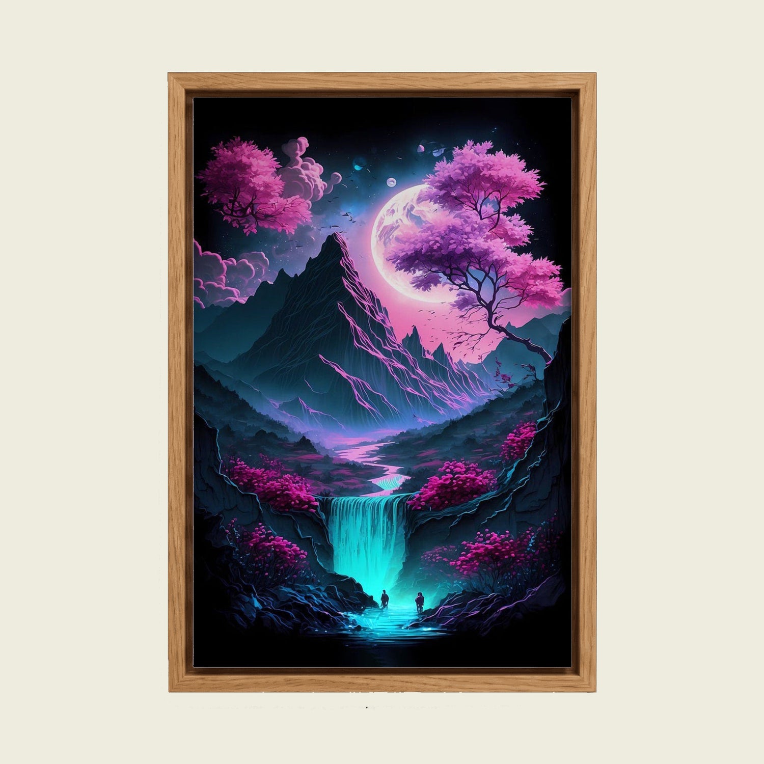 Feed Floating Oak Japan Mountain Art Canvas Print
