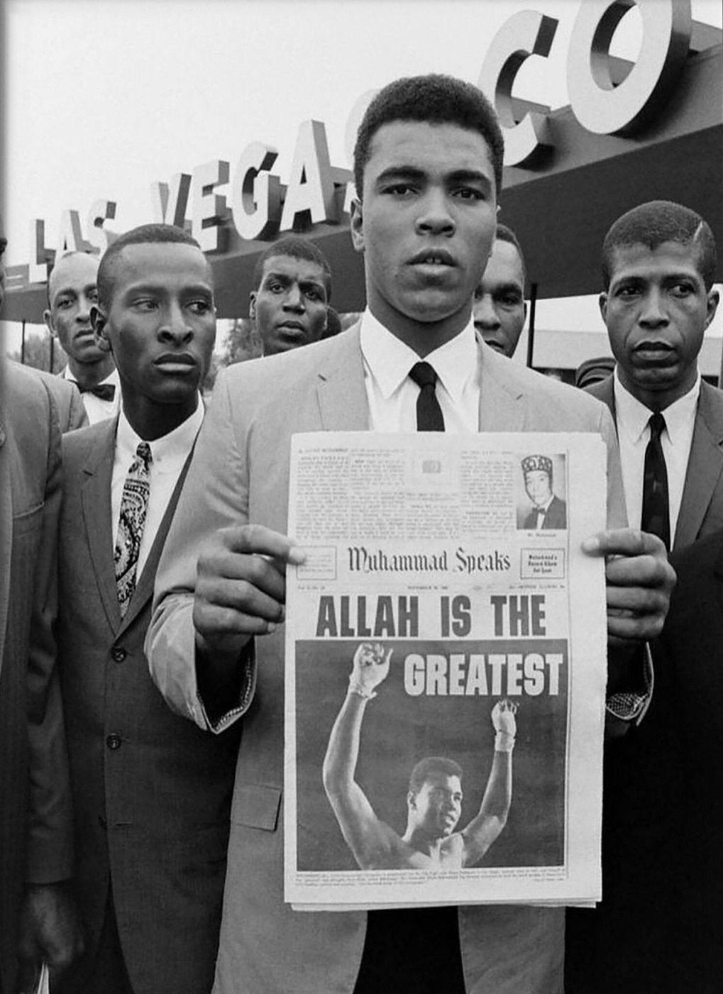 Muhammad Ali 1965 Black and White Canvas Poster