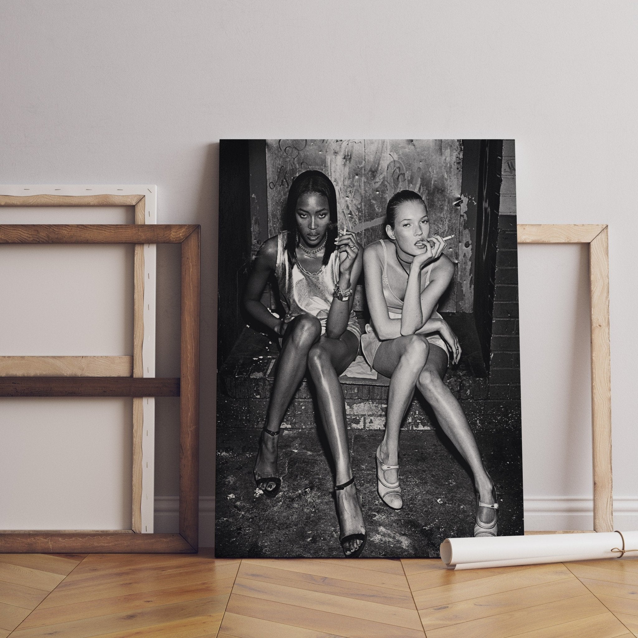 Naomi Campbell and Kate Moss Canvas Poster - Canvasworkshop