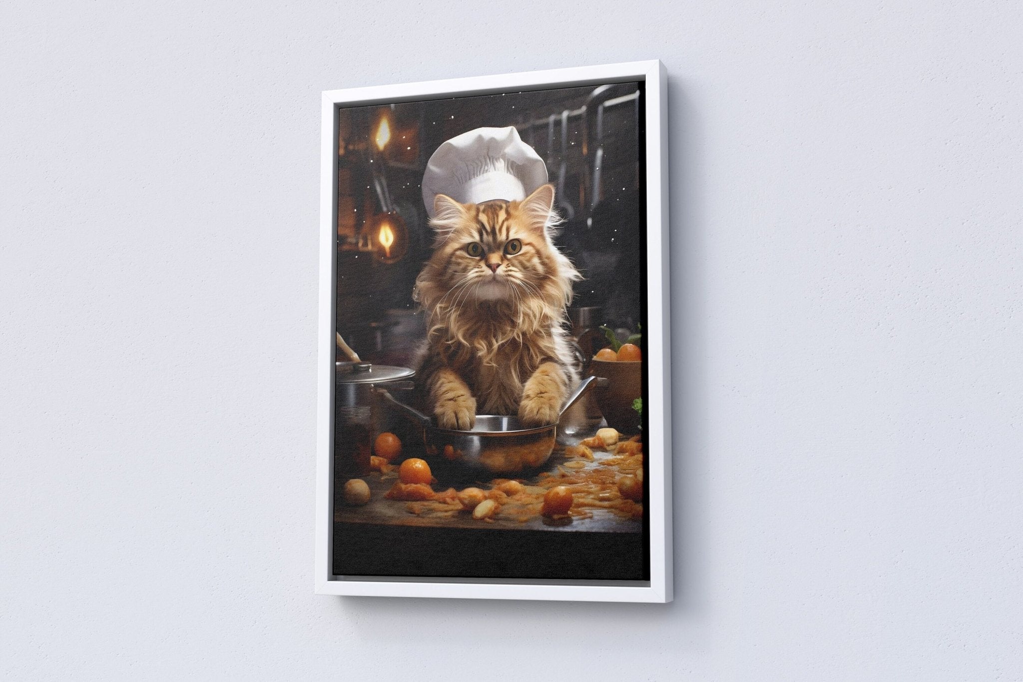 Orange Cat Chef Kitchen Canvas Wall Decor - Canvasworkshop