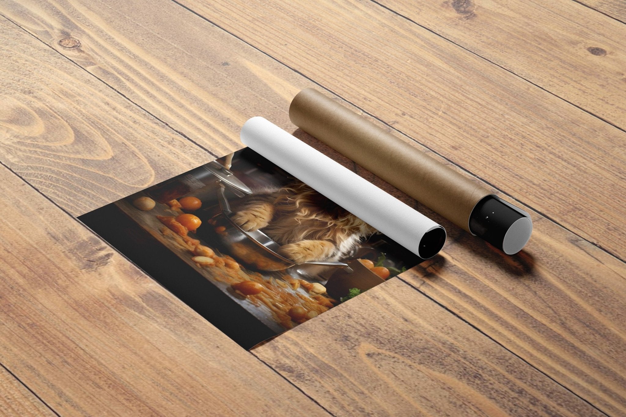 Orange Cat Chef Kitchen Canvas Wall Decor - Canvasworkshop