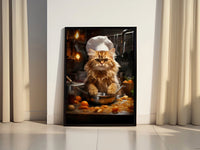 Orange Cat Chef Kitchen Canvas Wall Decor - Canvasworkshop