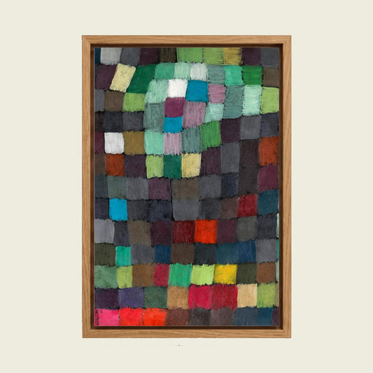 May Picture by Paul Klee canvas wall art in a floating oak frame