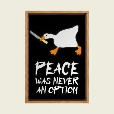 Feed Floating Oak Peace Was Never An Option Duck Canvas Wall Art