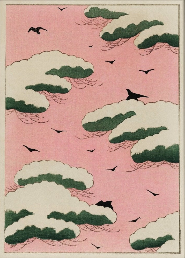 Watanabe Seitei Pink Sky Japanese Canvas Art