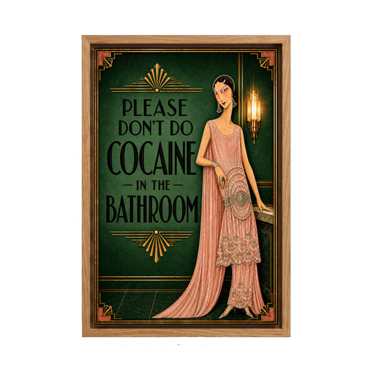 Please Don't Do Coke in the Bathroom canvas wall art
