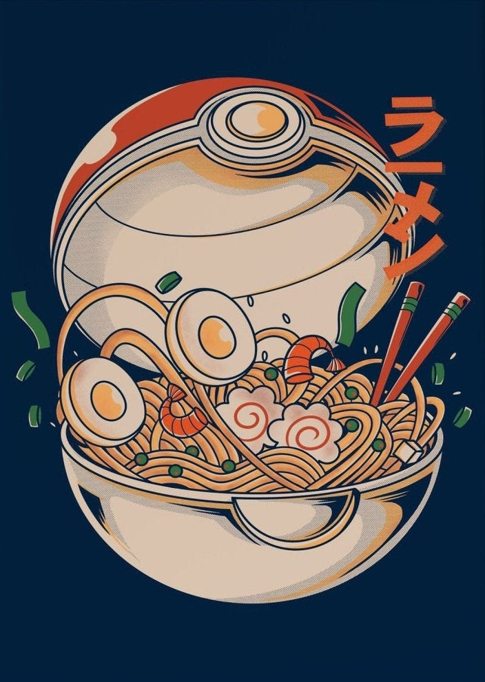 Japanese Ramen Bowl Vintage Poke Ramen Canvas