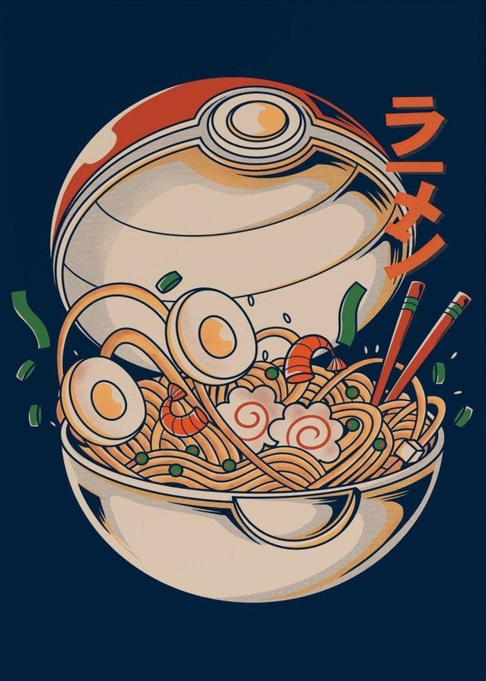 Japanese Ramen Bowl Vintage Poke Ramen Canvas