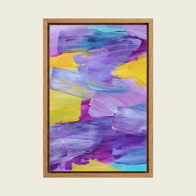 Feed Floating Oak Purple Yellow Abstract Brushstroke Wall Art
