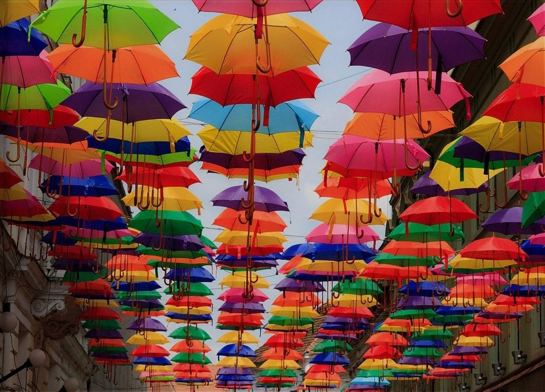 Artwork RainBow Umbrella Canvas Wall Decor - Canvasworkshop