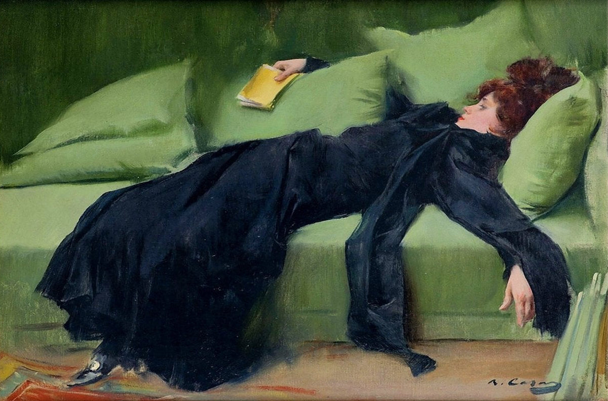 Artwork Ramon Casas Decadent Young Woman Canvas Wall Art - Canvasworkshop