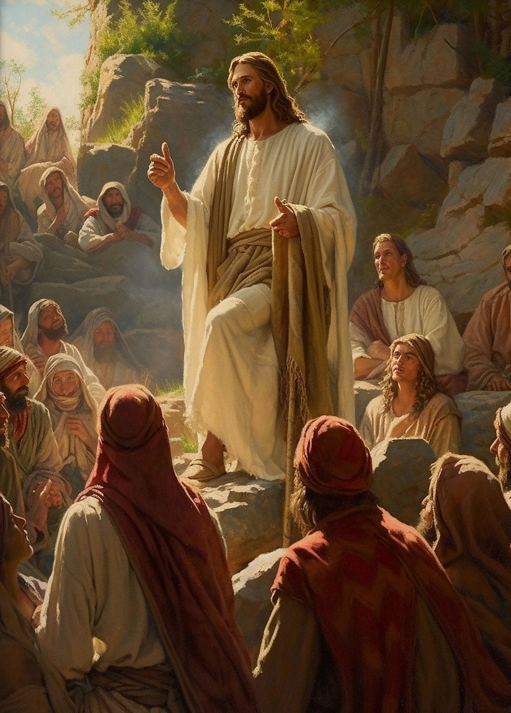 Jesus Sermon on the Mount Christian Wall Art