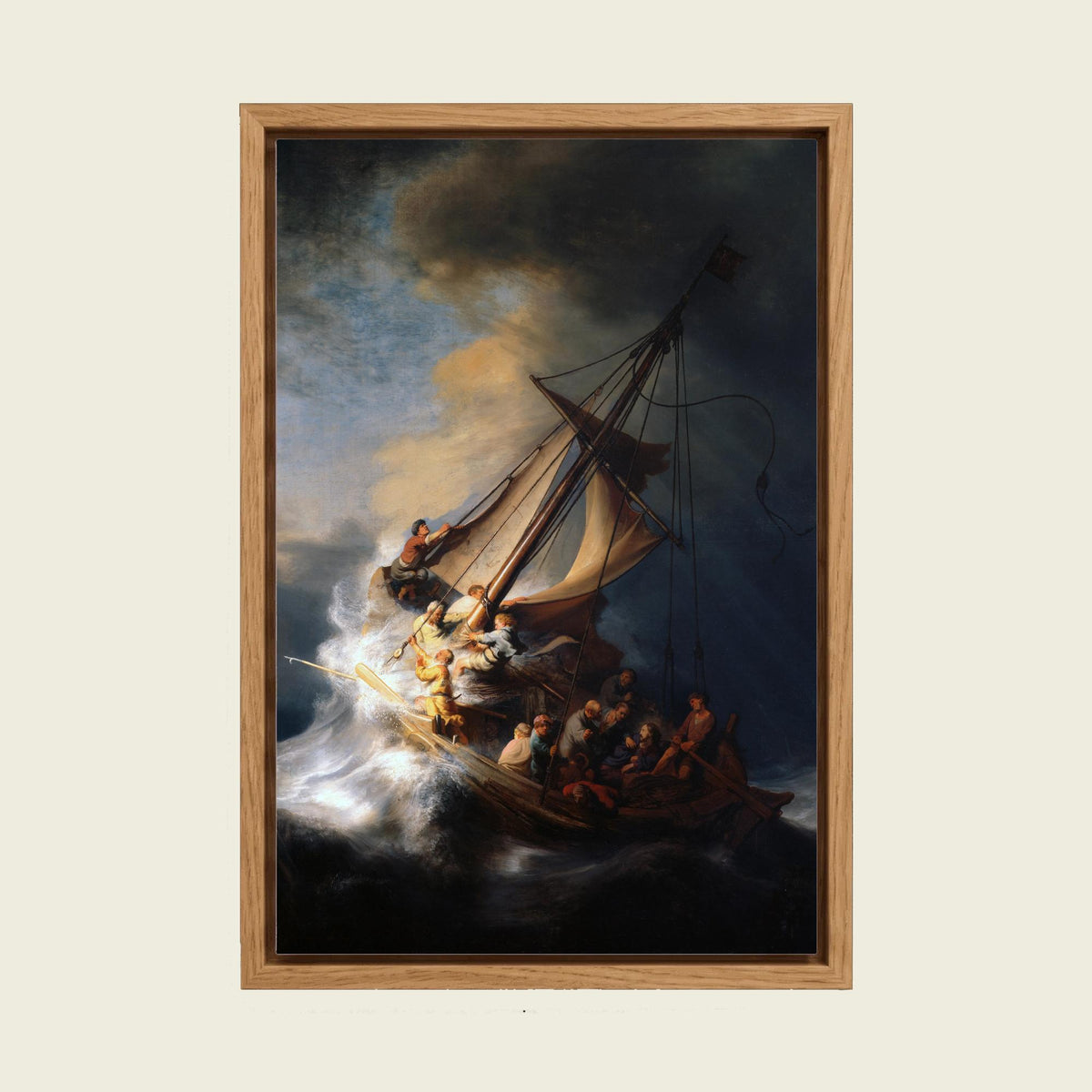Feed Floating Oak Rembrandt Storm on Sea of Galilee Canvas Art, Classical Oil Painting Print