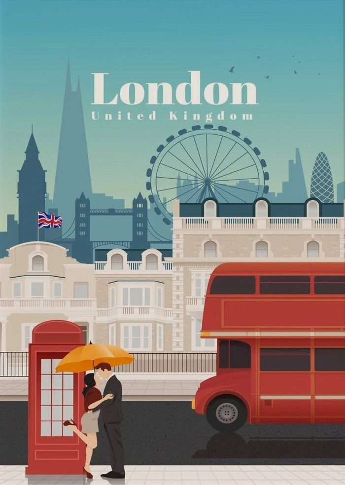 London Red Bus Travel Canvas Wall Art